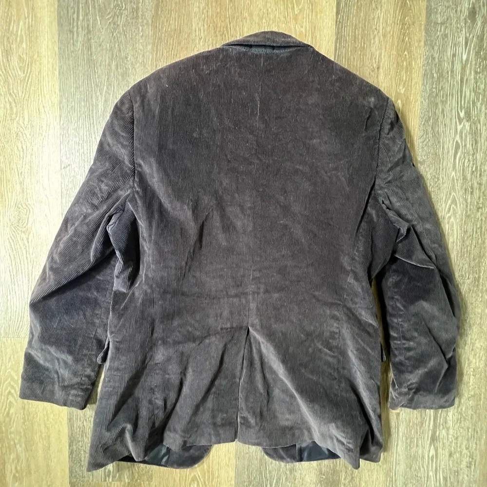 Saddlebred Corduroy Blazer Mens 42R Brown Sport Coat Two Button Cotton Jacket